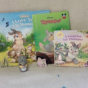 Disney's Thumper bundle. 3 books, pin, Wobble figure